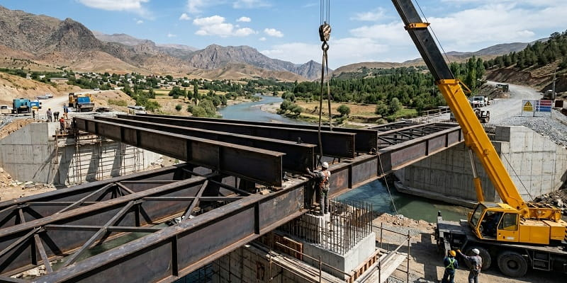 کاربرد تیرآهن 20 ذوب آهن اصفهان در پل سازی