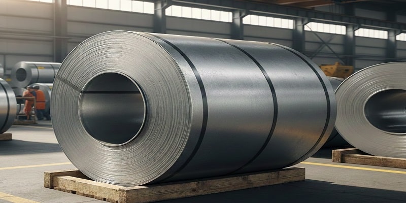 نمای نزدیک از رول فولاد CK22 با ساختار یکنواخت