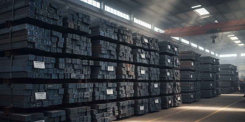 نمایی از فولاد کم کربن در محیط صنعتی