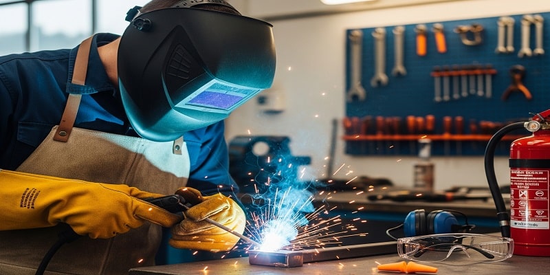 رعایت نکات ایمنی هنگام جوشکاری نرده راه پله