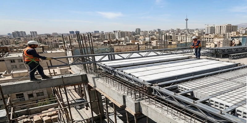 از تیرچه نیازیت در سقف ساختمان استفاده می شود.