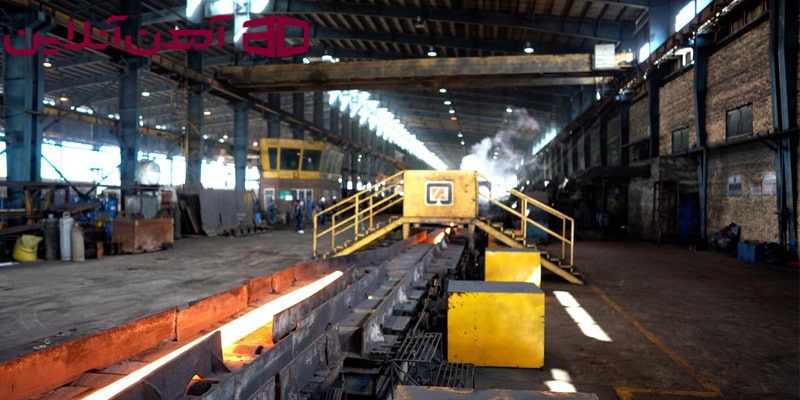 نمایی از خط تولید کارخانه فولاد آتیه خاورمیانه