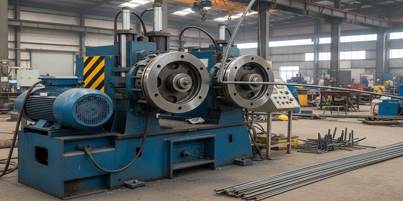 دستگاه خم کن میلگرد در حال کار