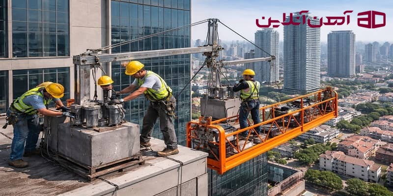 نمایی از نصب کلایمر ساختمان