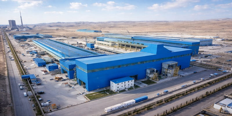 نمایی از مجتمع فولاد آذربایجان میانه