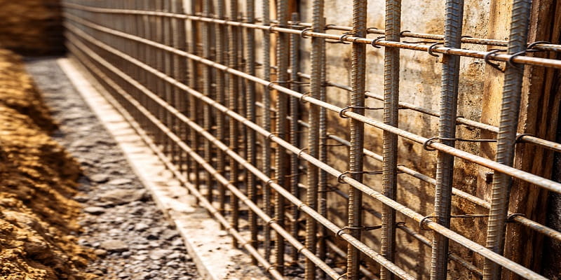 تقویت دیوار حائل با میلگرد آجدار