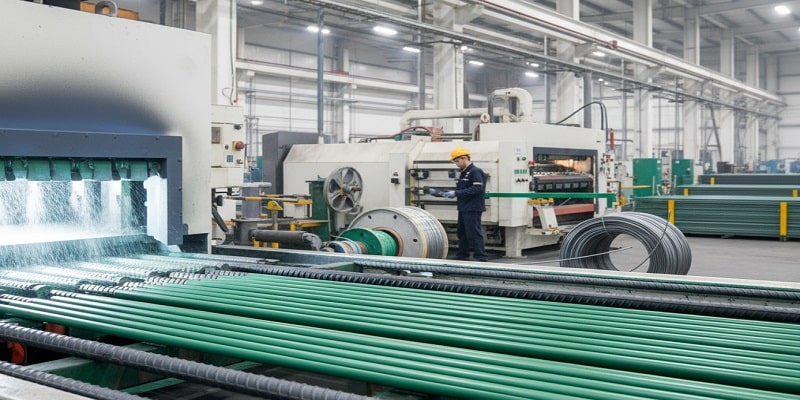 نمایی از فرآیند تولید میلگرد اپوکسی