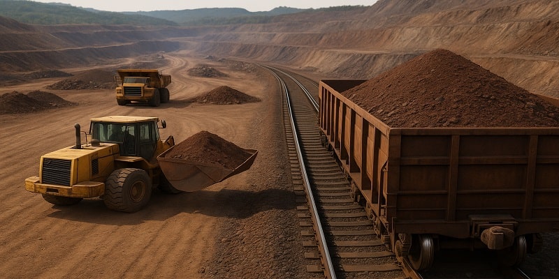 نمایی از بهره برداری معدن سنگ آهن