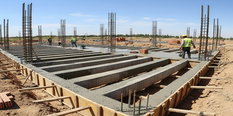 نحوه اجرای شناژ افقی در سازه برای اتصال فونداسیون