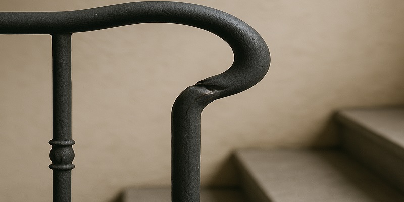 نمایی از تاب خوردگی نرده راه پله