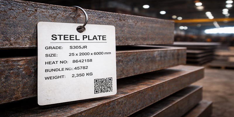 نمونه پلاک مشخصات ورق فولادی