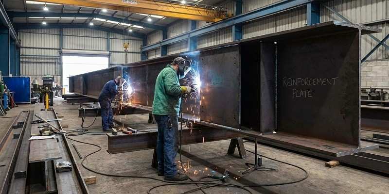 نمایی از تقویت تیرآهن