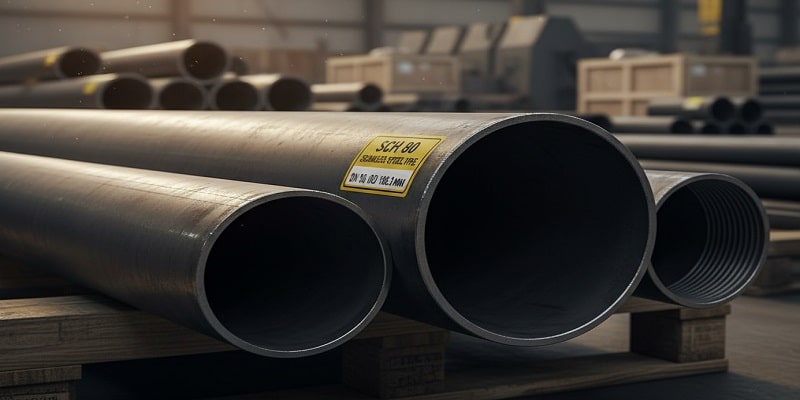 نمایی از لوله مانیسمان رده 80 در کارخانه فولادی