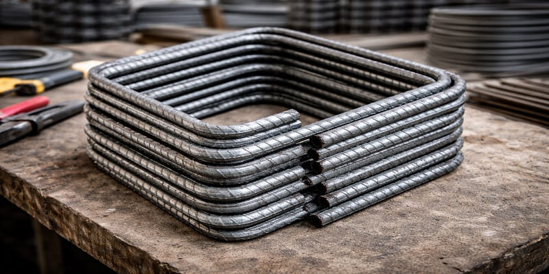 نمایی از میلگرد خاموت