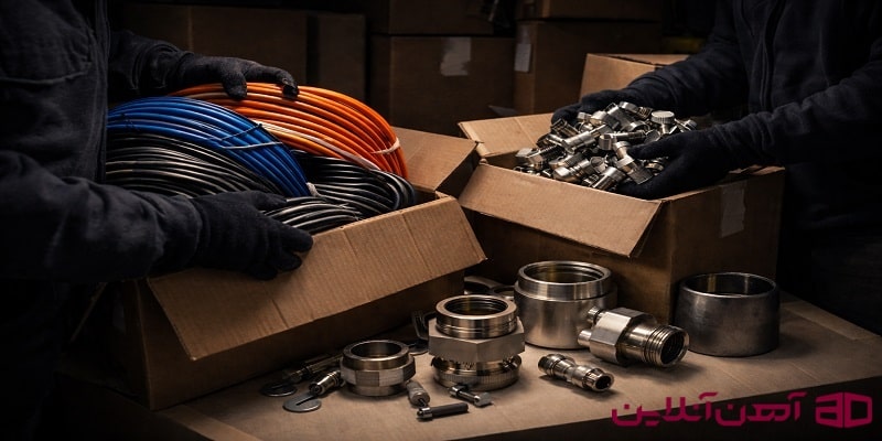 کابل های برق و اتصالات فولادی در محیط انبار