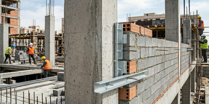 قطعات وال پست منقطع آماده گالوانیزه جهت مهار لرزه‌ای دیوارهای غیرسازه‌ای