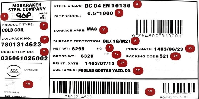 نمایی از پلاک ورق فولادی