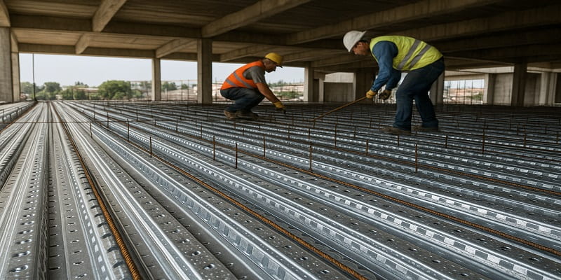 اجرای سقف روفیکس در کارگاه ساختمانی