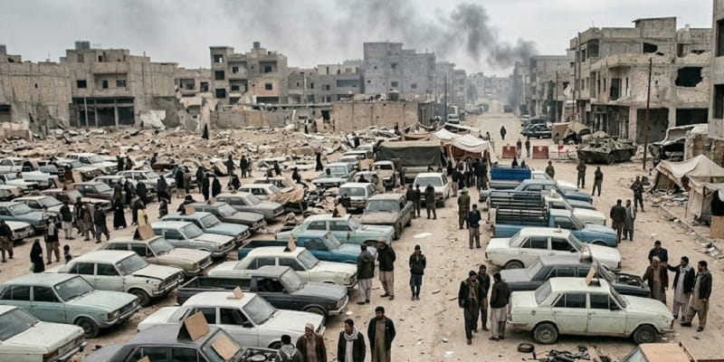 خرید و فروش خودرو در شرایط بحرانی و مناطق آسیب‌دیده از جنگ.