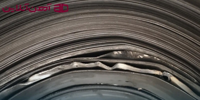 نمایی از ورق سیاه فولادی ایراددار