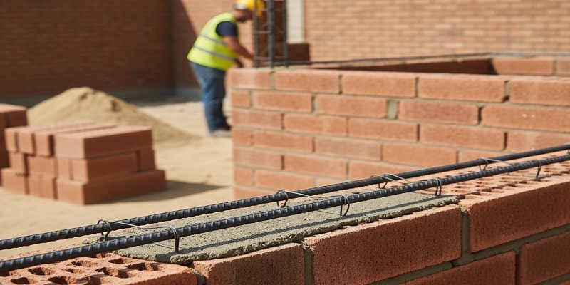 نمایی از میلگرد بستر افقی