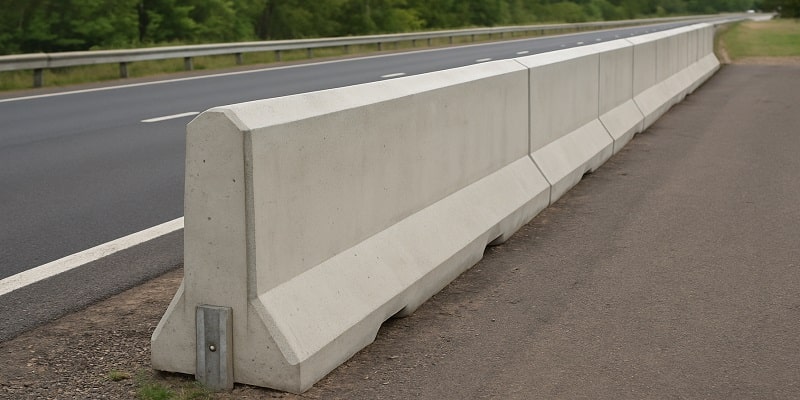 نمایی از گاردریل صلب کناری