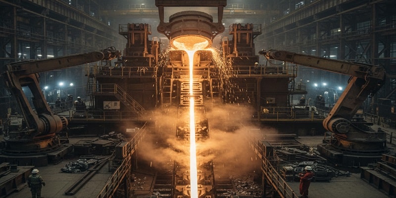 نمایی از ریخته گری پیوسته