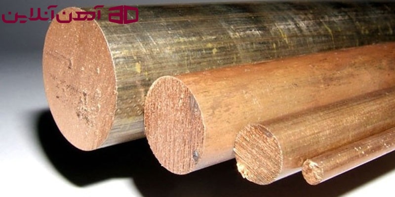 نمایی نزدیک از آلیاژ میلگرد فسفر برنز