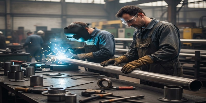 نمایی از جوشکاری فولاد زنگ نزن