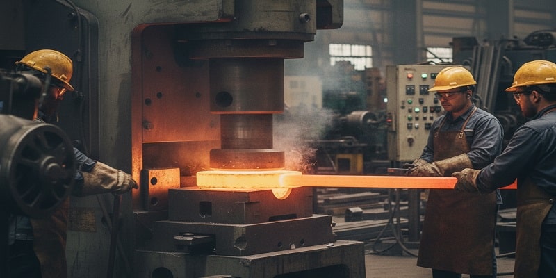 فرآیند فورجینگ کله زنی در کارگاه صنعتی