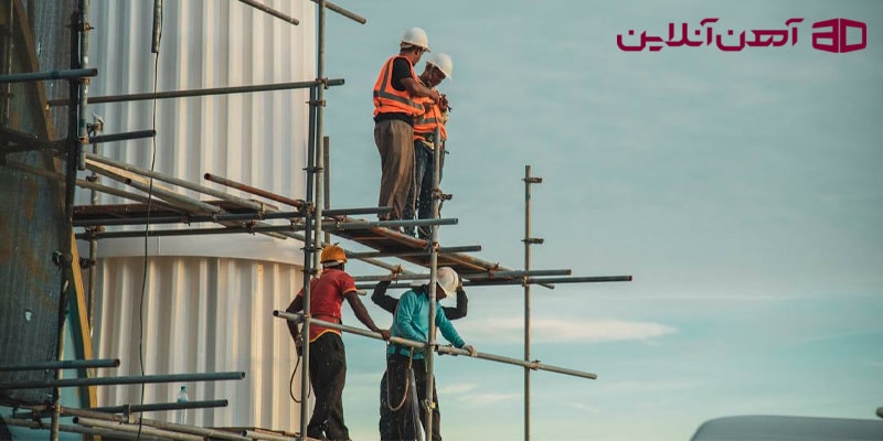 نمایی از نصب داربست کنسولی