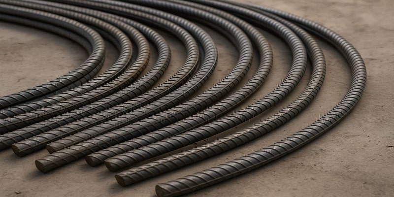 در این تصویر، نمایی نزدیک از میلگرد خمشی را مشاهده می کنید.