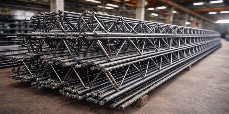 نمایی از خرپای میلگرد