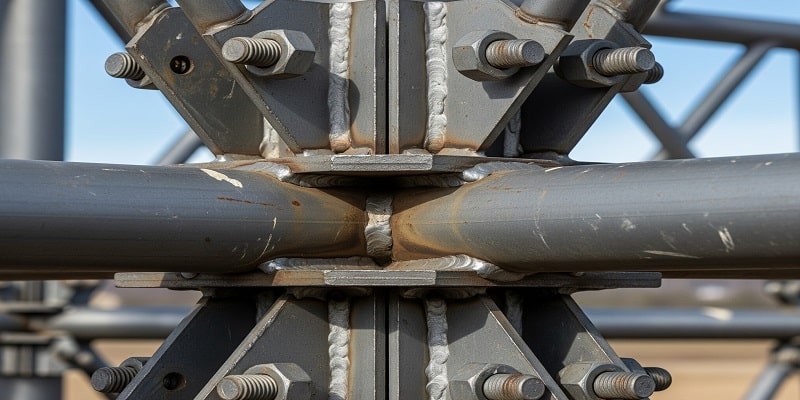 هنگام اتصال خرپا، باید تناسب مقاطع رعایت شود.